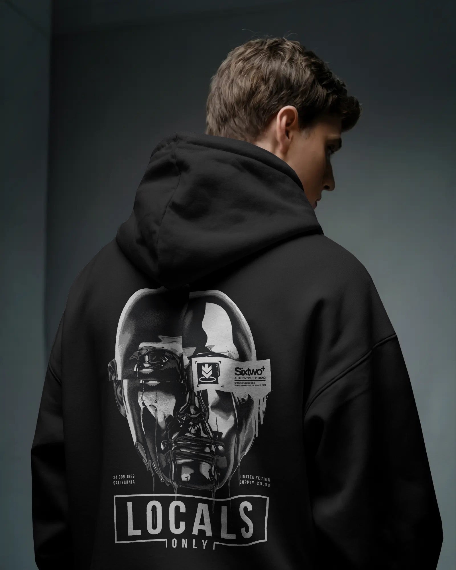 Locals Lonely Face Melting Oversized Hoodie