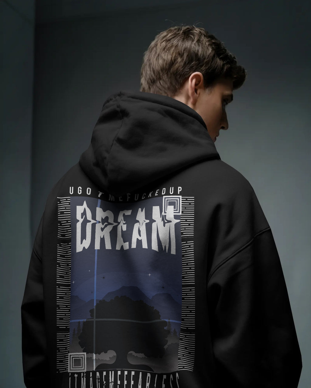 Dream  with Nightscape Oversized Hoodie