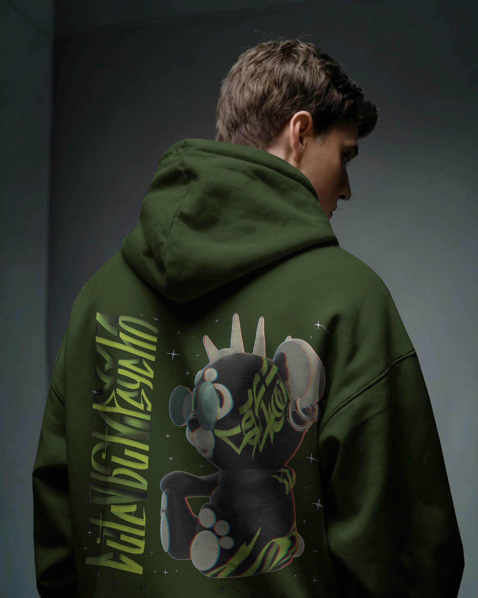 Cute But Psycho Teddy Bear Oversized Hoodie