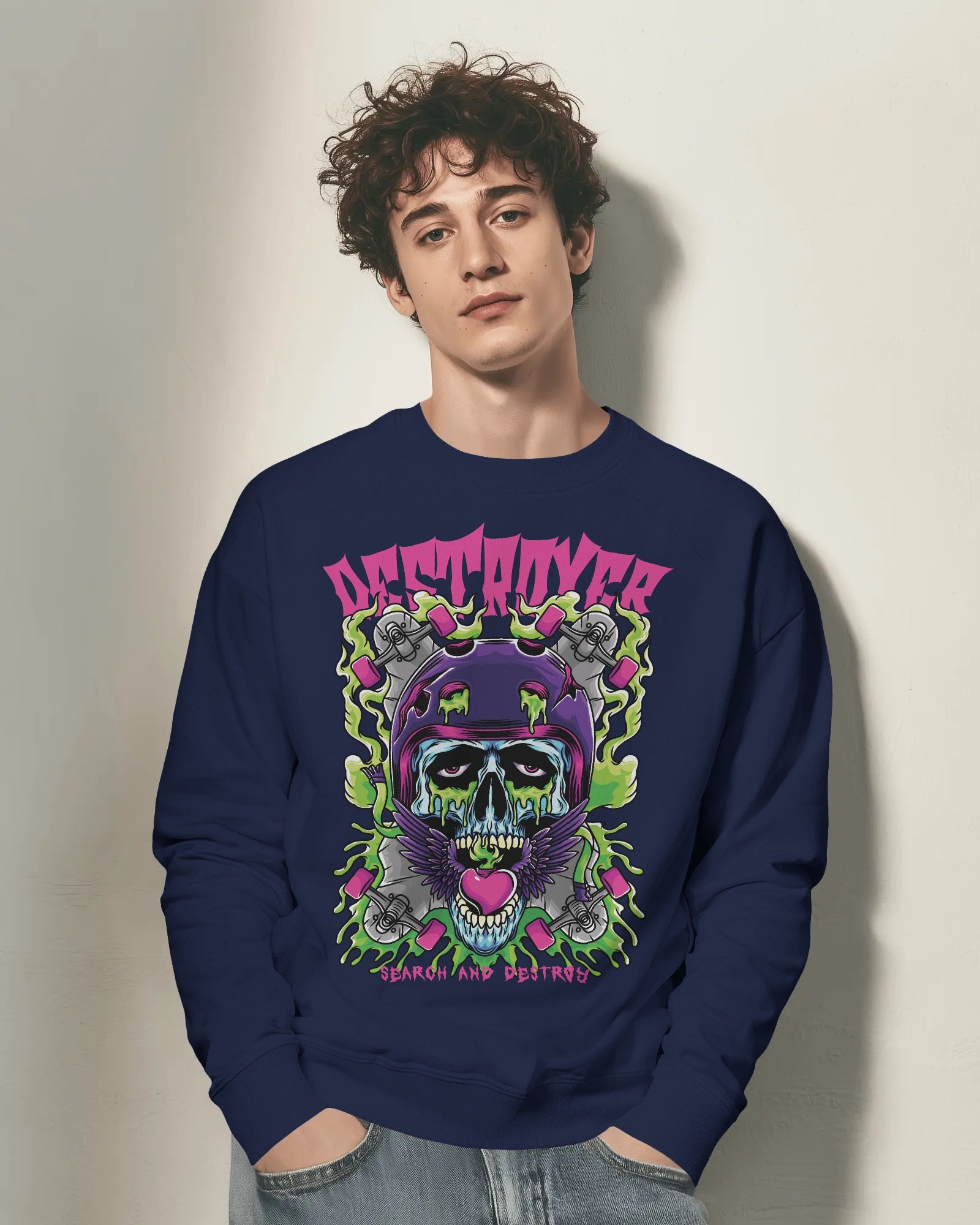 Destroyer Skull Skate Oversized Sweatshirt